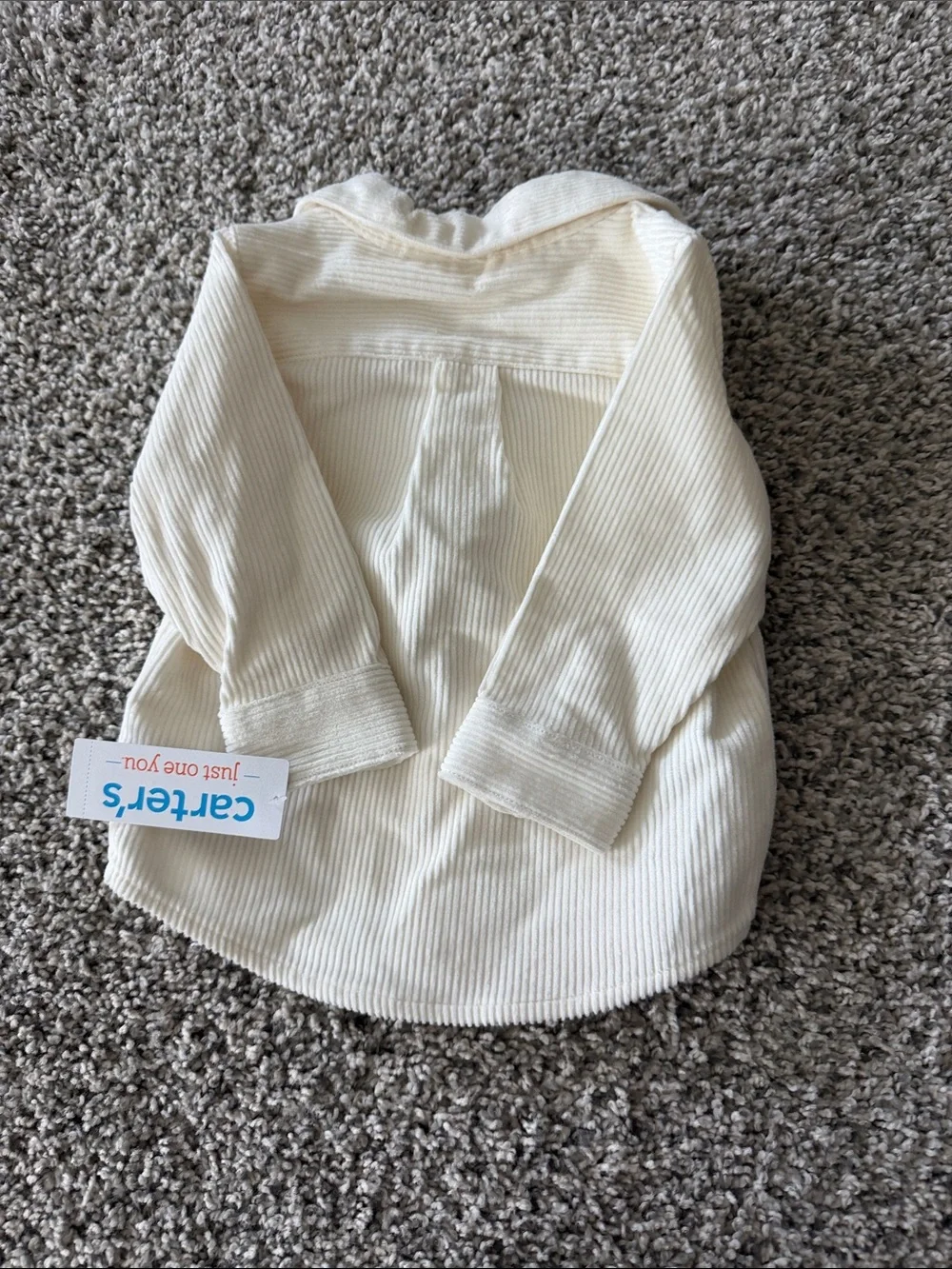 Carter's Cream Corduroy Button-Front Shirt Thick Material/Warm